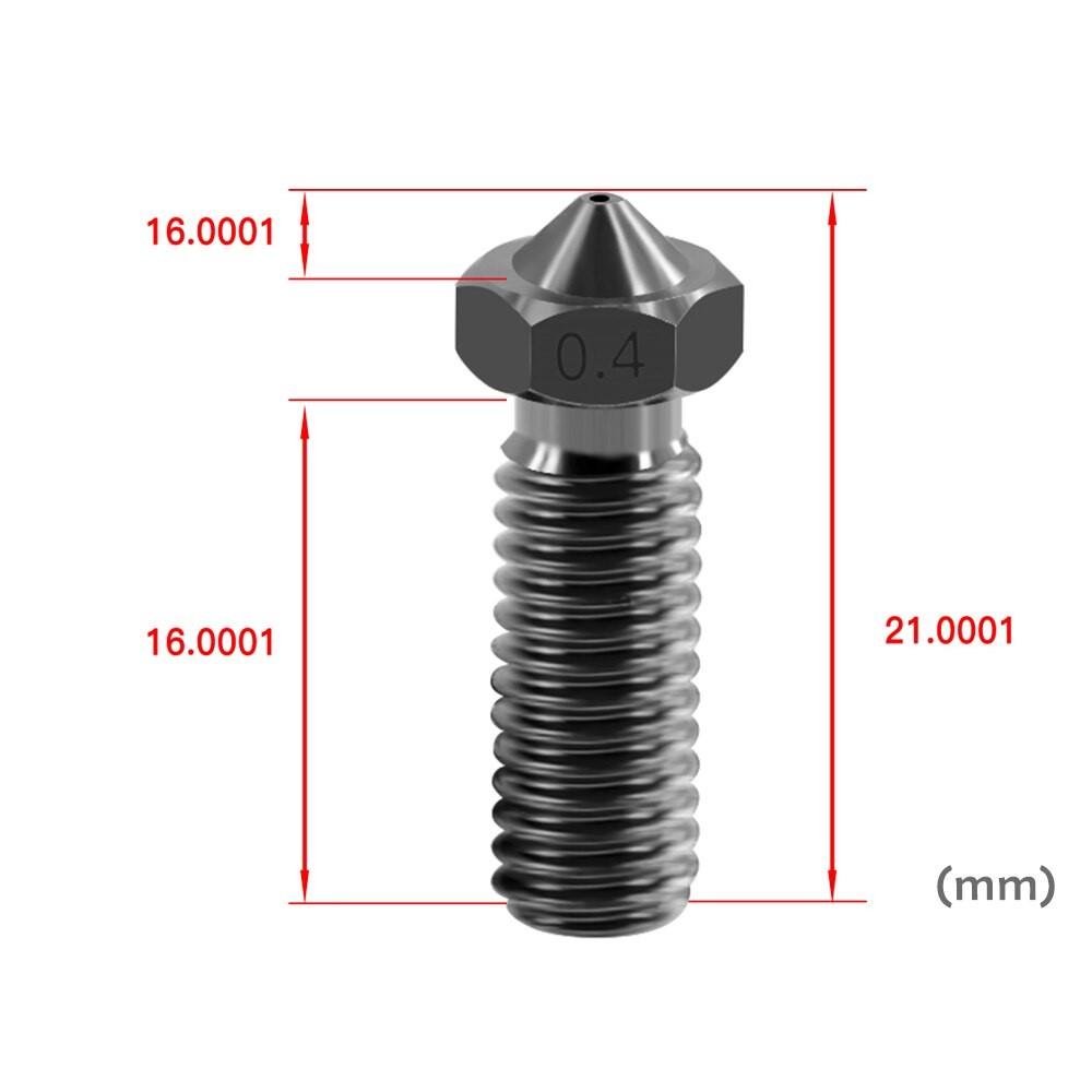 1pc 0.4mm Hardened Steel Volcano Nozzle for High Temperature 3D Printing