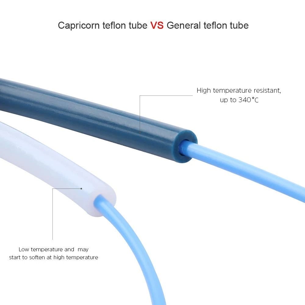 1M Genuine Capricorn® Premium XS Bowden PTFE Tubing / Tube XS Series + PC4-M6 Quick Fitting & PC4-M10 Straight Push Connector + Tube Cutter