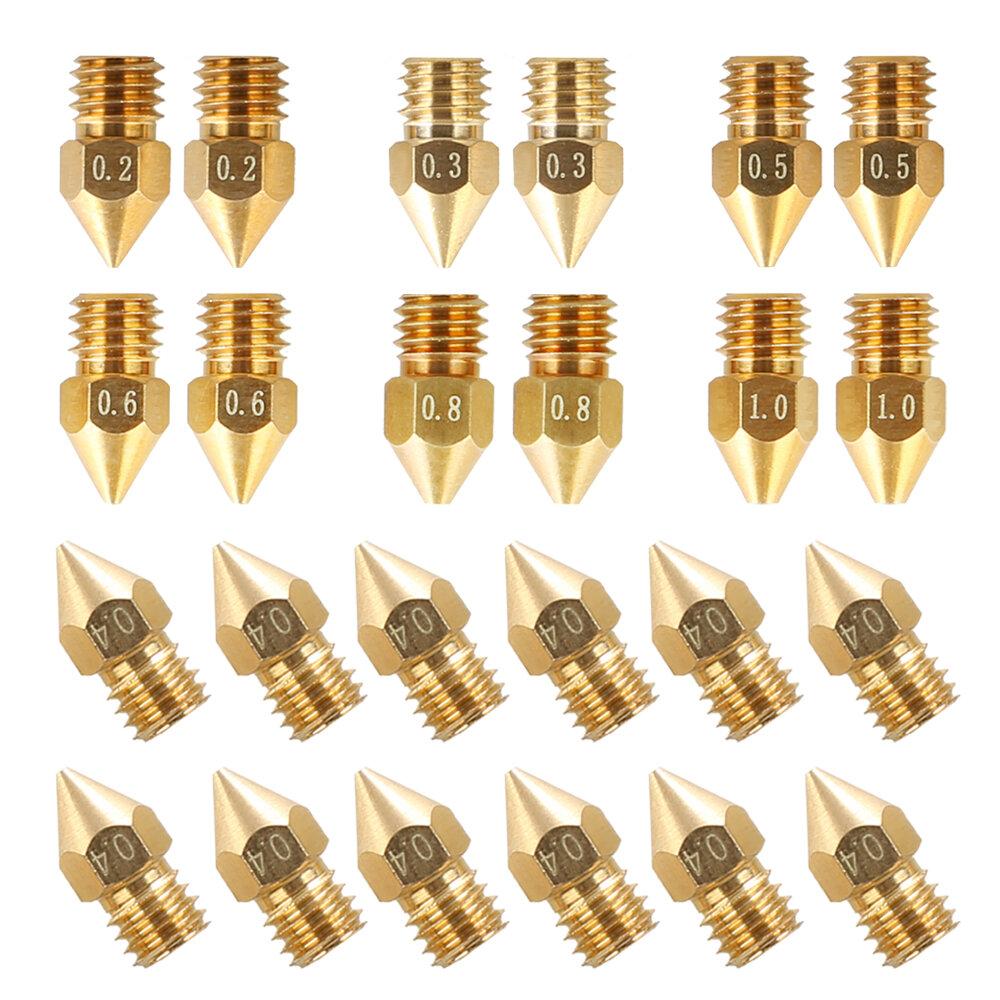 1pc Creality 3D® Replacement Brass Nozzle M6 Thread - Various Sizes (0.2mm - 1.0mm)