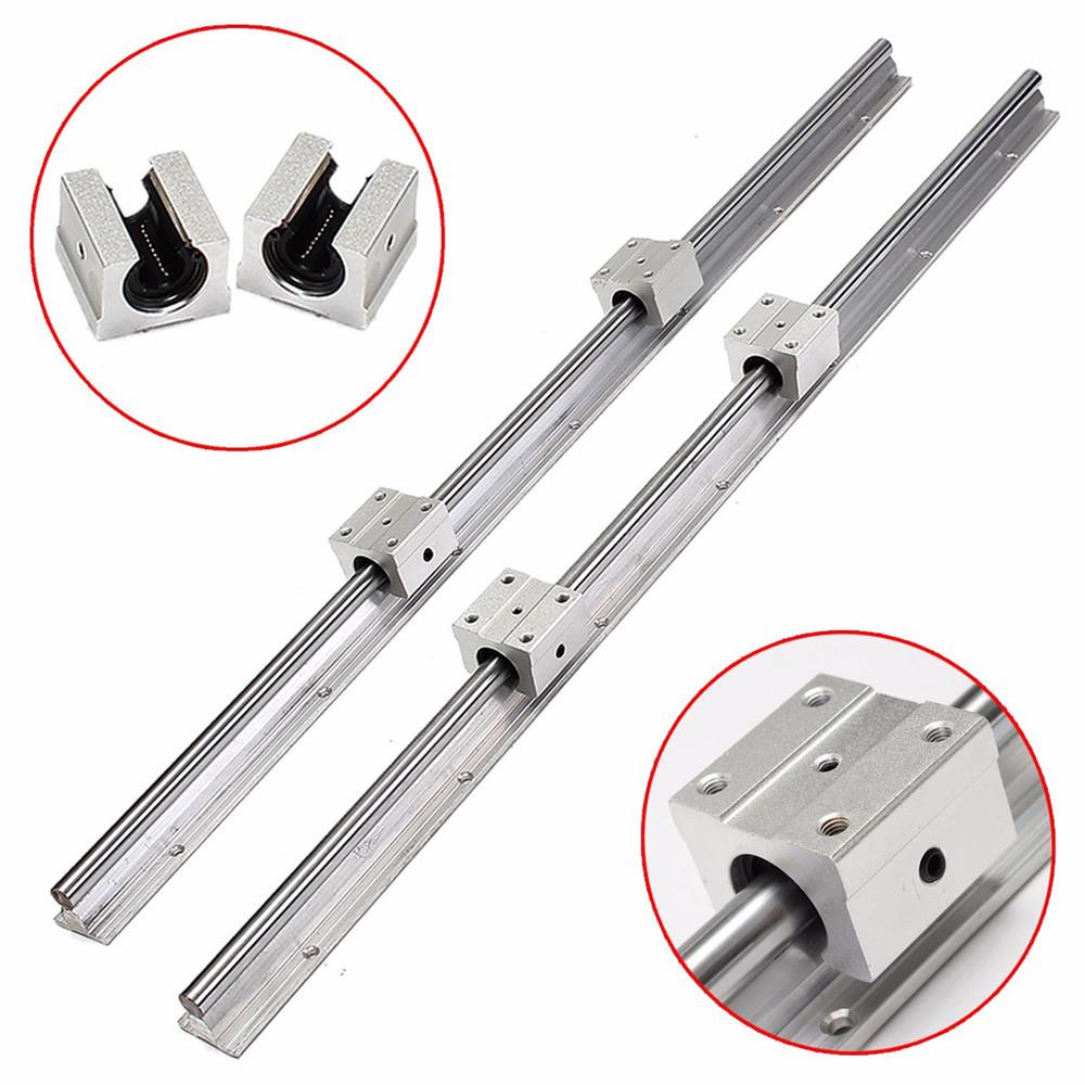 2pcs SBR16 750mm Linear Rail Shaft Rod with 4pcs SBR16UU Bearing Block