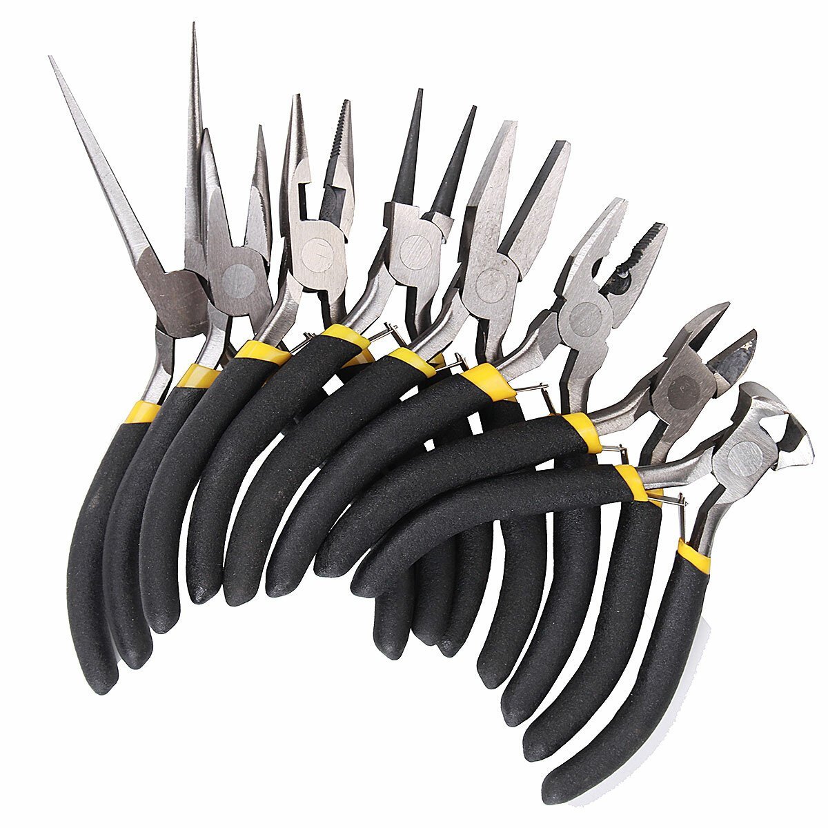 8pcs Mini Pliers / Wire Side Cutters Tool Set With Soft Grip Handles DIY Toolset