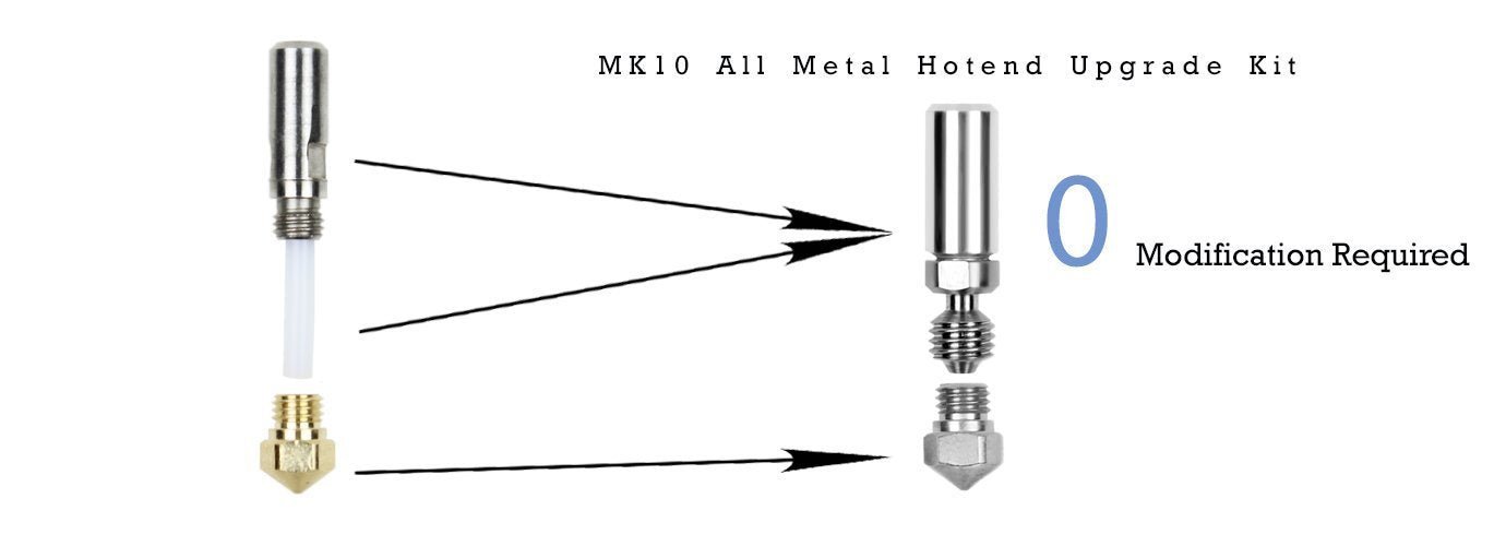 Micro Swiss M2559-04 MK10 All Metal Hotend Conversion Kit with 0.4mm Nozzle