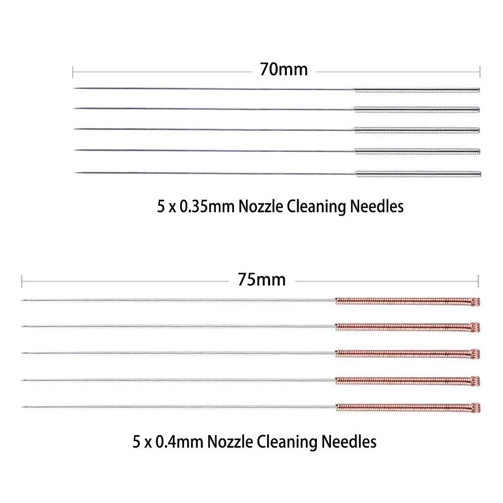 Nozzle Cleaning Tool Kit - 0.4mm & 0.35mm Needles + Print Removal Tool & Tweezers