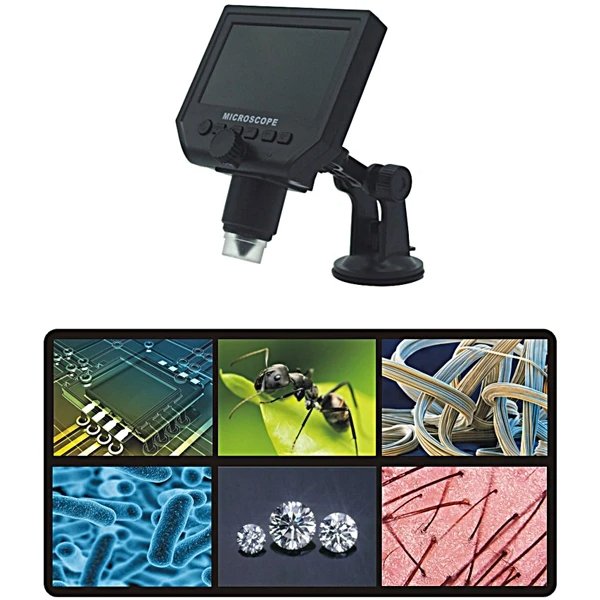 Portable LCD Digital Microscope (XSC) 1-600X Zoom 3.6MP 4.3 Inch 720p, 1080p Display