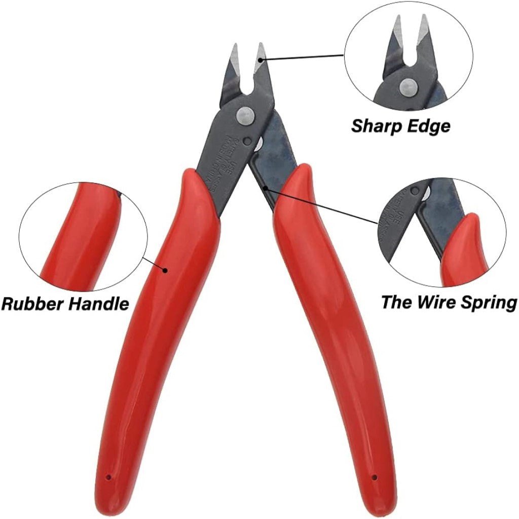 Red Mini Flush Cutters / Side Cutters / Electrical Wire Cutter - Perfect for 3D Printing