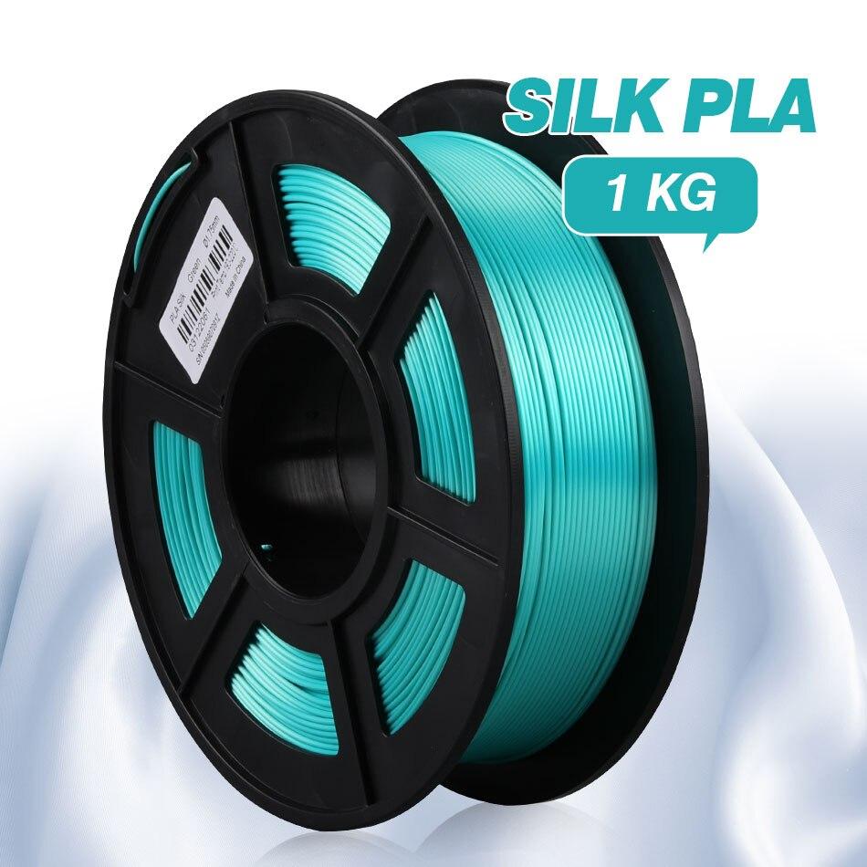 Silk Green PLA 3D Printer Filament 1.75mm PLA 1Kg Spool (2.2lbs), Dimensional Accuracy of +/- 0.02mm