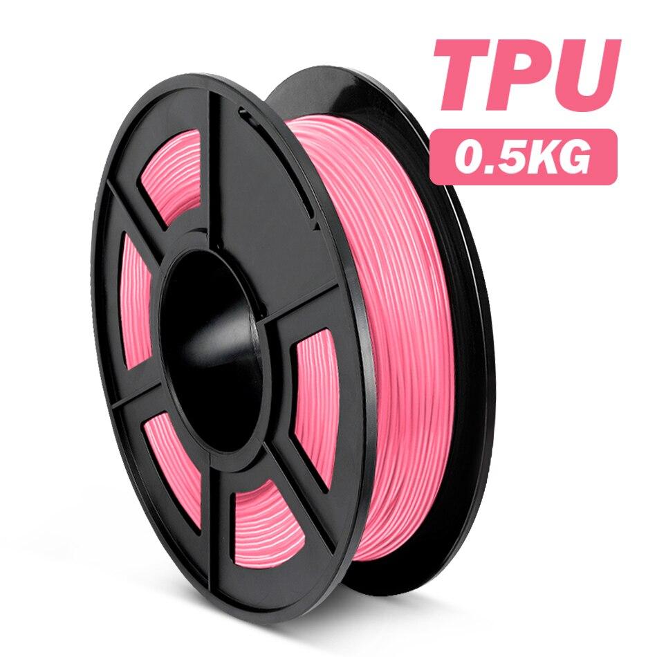Pink TPU Flexible 3D Printer Filament 1.75mm 0.5kg Spool Dimensional Accuracy +/- 0.03 mm