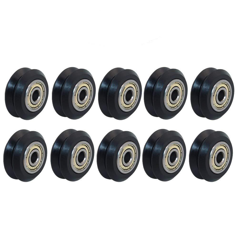 10pcs POM V Type Wheels with Bearing Idler Pulley Gear for 3D Printers - 10 pcs (V Type)