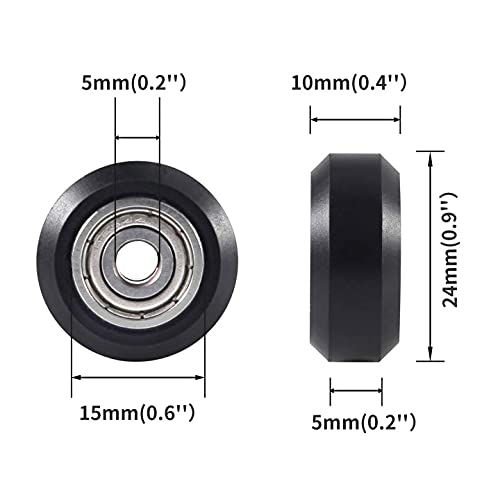 13pcs Black 3D Printer Wheels Set + 6mm Hexagonal Eccentric Nut Column & Spacers