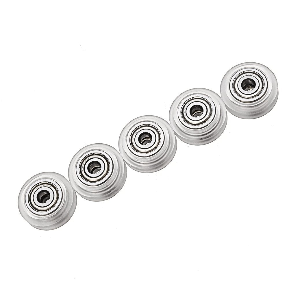 15pcs Transparent V-Slot Pulley Wheels with 625zz Double Bearing for 3D Printer Y/Z Axis Linear Rail V Slot