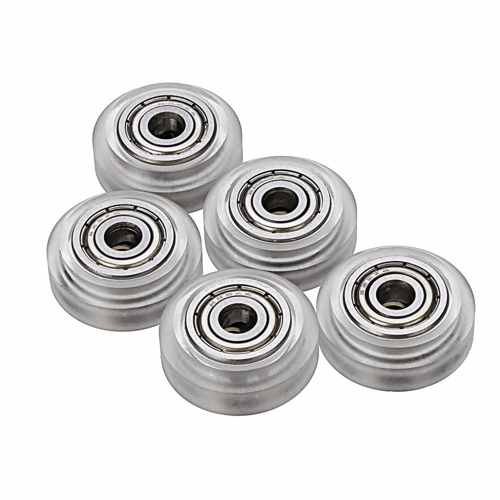 15pcs Transparent V-Slot Pulley Wheels with 625zz Double Bearing for 3D Printer Y/Z Axis Linear Rail V Slot