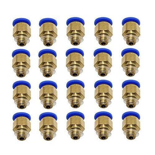 20pcs PC4-M6 Male Straight Pneumatic PTFE Tube Push Fit Quick Fitting Connectors