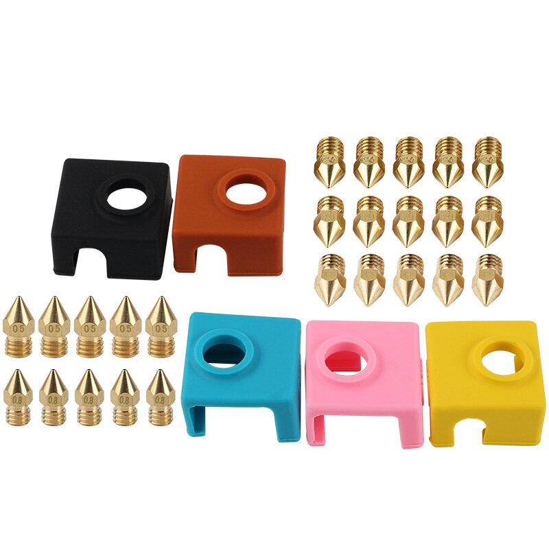 25pcs MK9 Nozzle Kit + Silicone Sock Hotend Cover Case for Ender-3 CR-10 Series