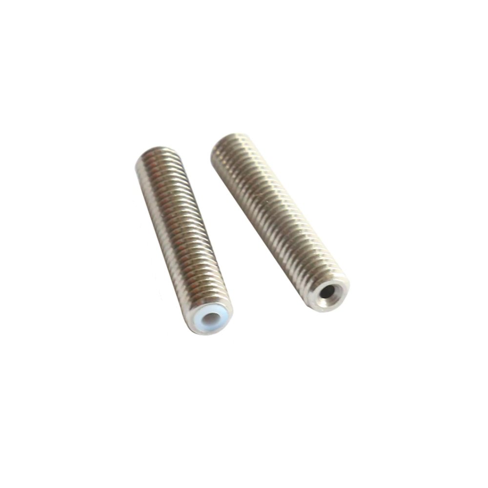 2pcs Stainless Steel M6 x 50mm Nozzle Heatbreak Pipe with Built-In PTFE Tube for 1.75mm Filament
