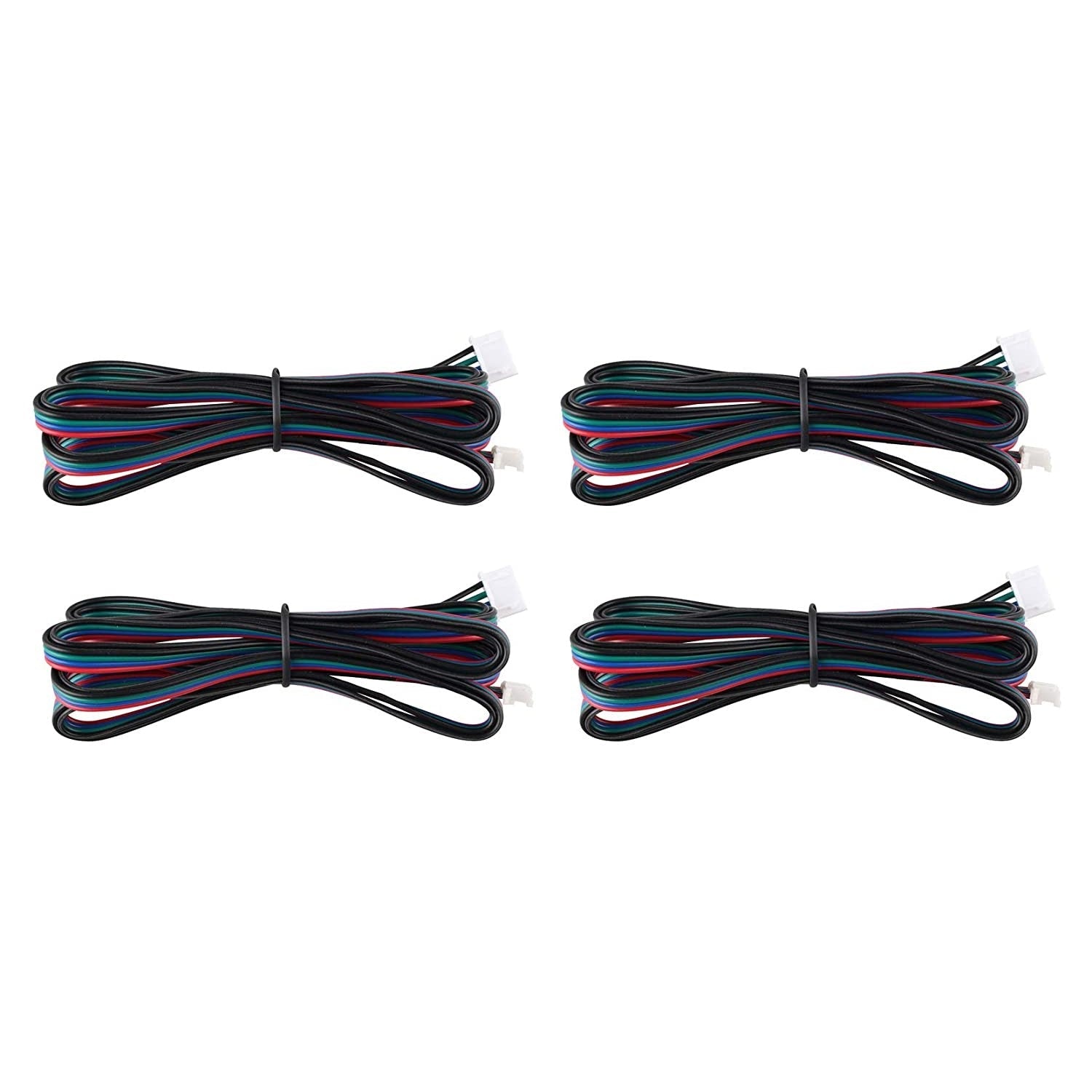 4pcs 2M Stepper Motor Cables 4Pin to XH2.0 6Pin White Terminal Parallel Motor Wires for 3D Printer Stepper Motor