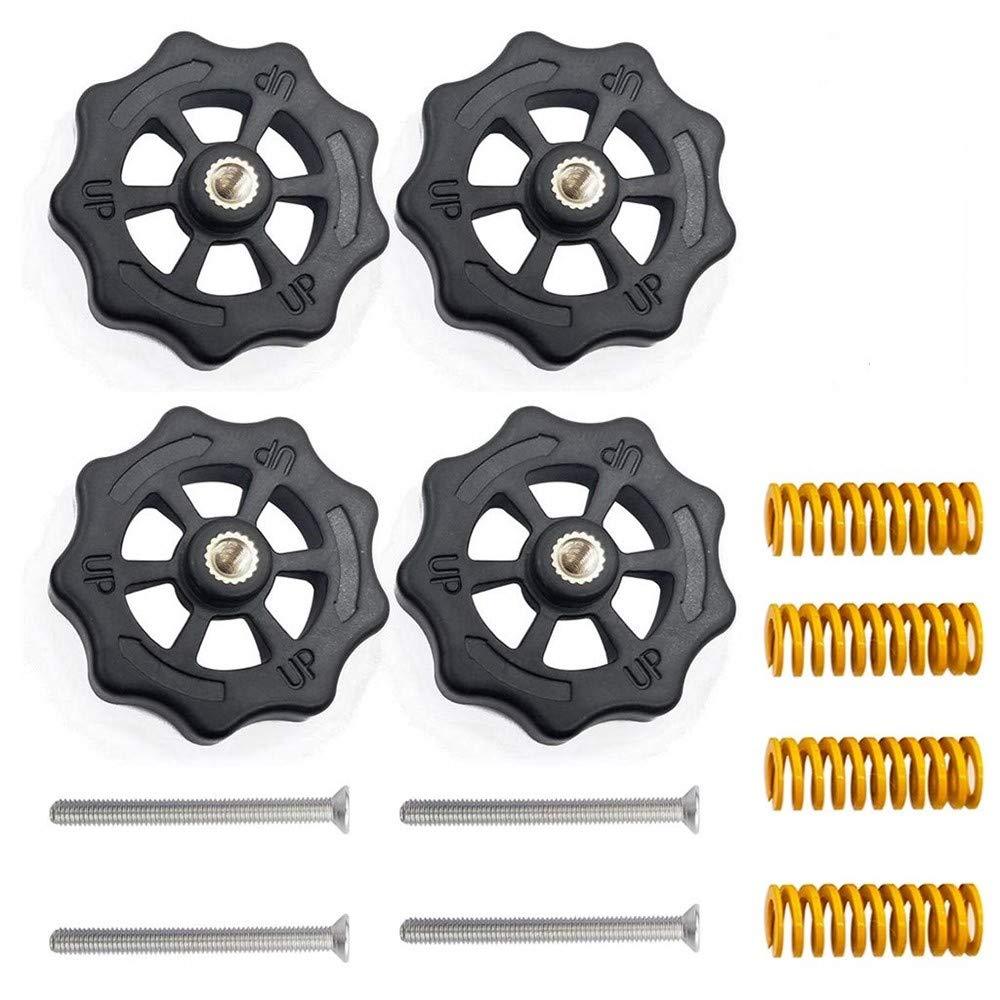 4pcs Hand Twist Bed Leveling Nuts + 4pcs Yellow Heated Bed Springs + 4pcs M4*40mm Screws for Ender 3 / CR-10 Series