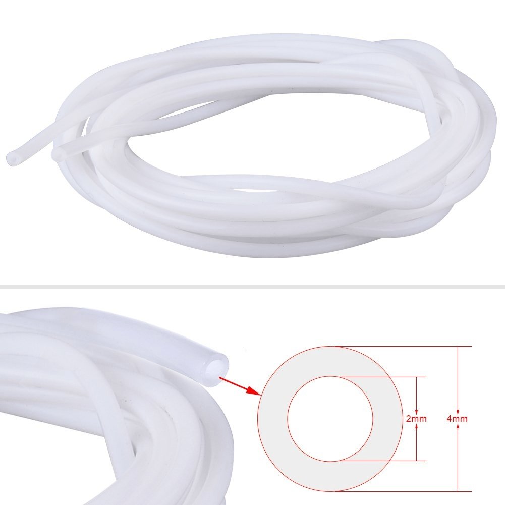 5pcs 1M White PTFE Teflon Tube / Tubing + 10pcs PC4-M6 Fittings + 10pcs PC4-M10 Male Straight Pneumatic Push Connectors for 3D Printer