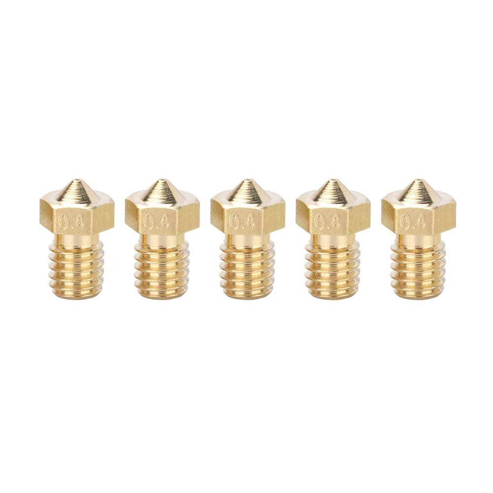 5pcs ANYCUBIC 0.4mm Brass Nozzles M6 Thread for 1.75mm Filament (Pack of 5)