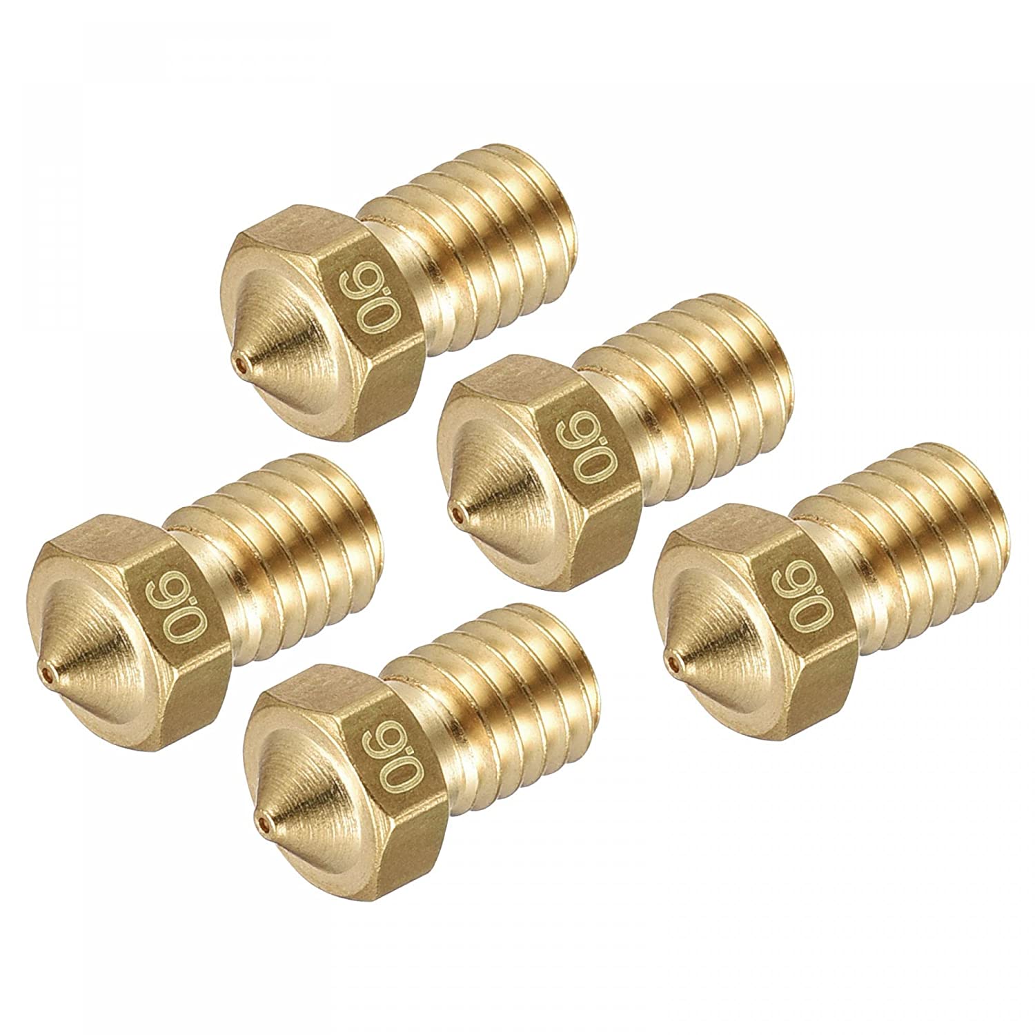 5pcs ANYCUBIC 0.6mm Brass Nozzles M6 Thread for 1.75mm Filament (Pack of 5)