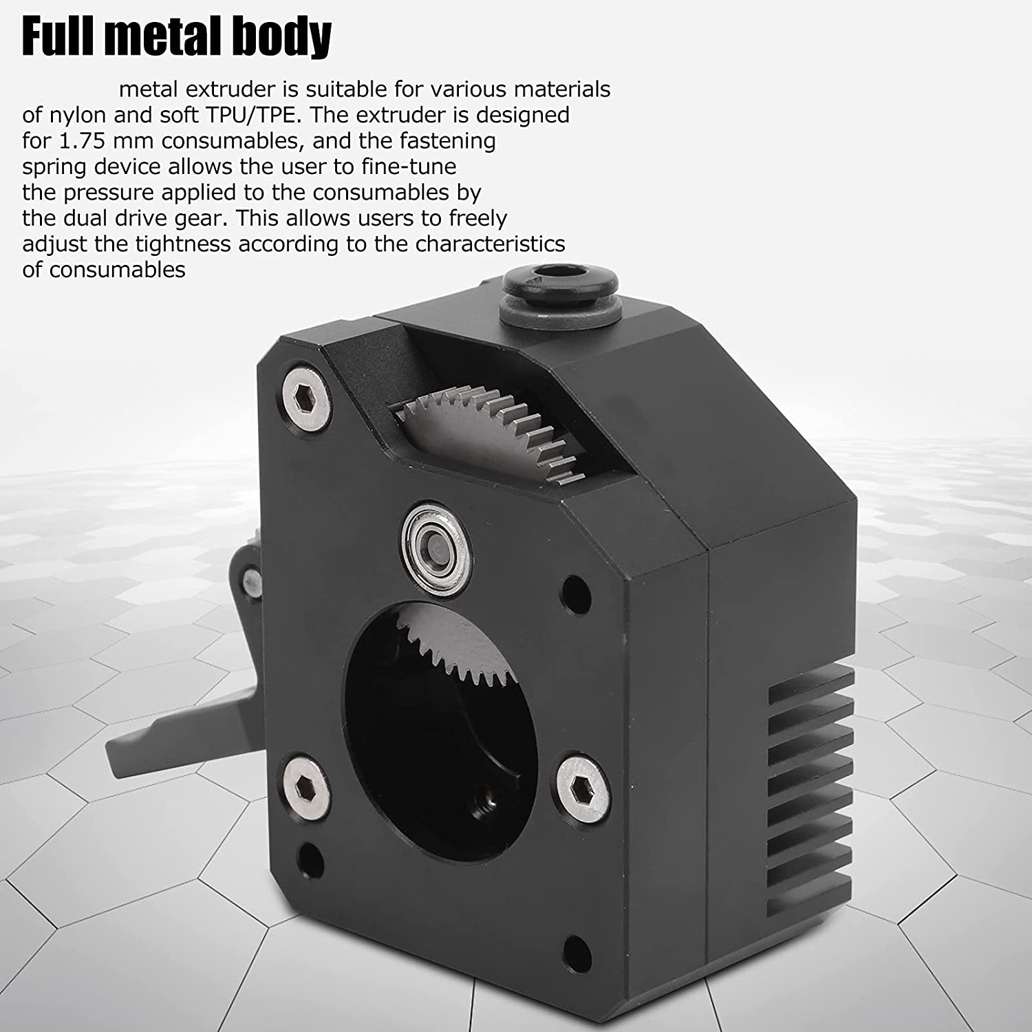 All Metal High Performance 3D Printer Extruder for 1.75mm Filament (Right Hand)