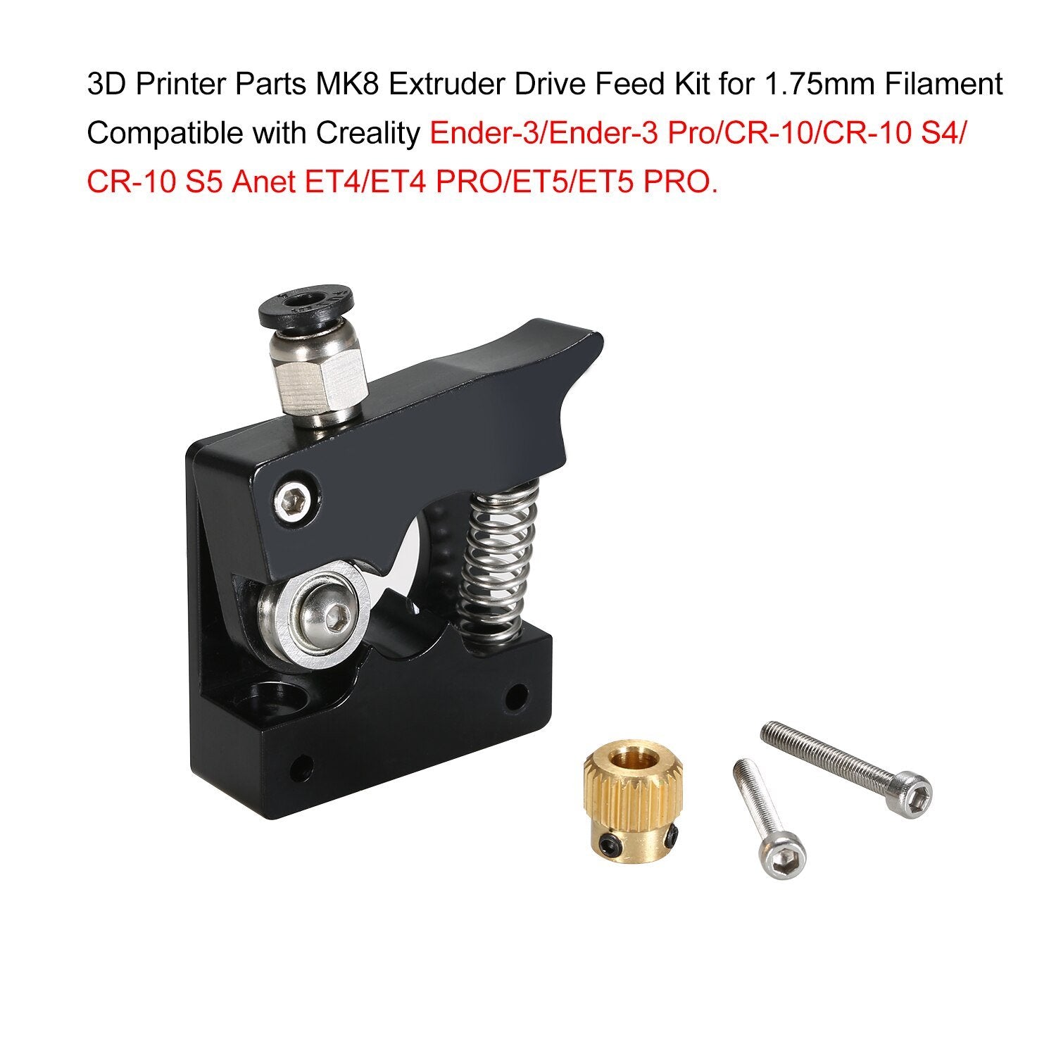 Black MK8 3D Printer Extruder Drive Kit for Creality Ender 3/Pro/V2 CR-10/S/S4/5