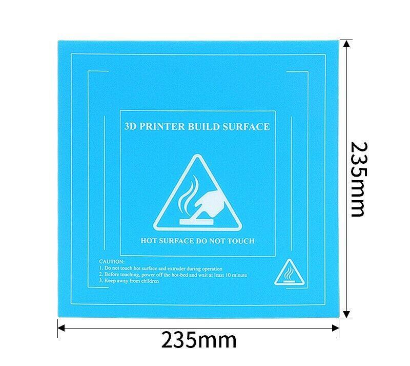 Blue 3D Printer Build Surface Ender 3 / Pro Heated Heat Bed 3M Sticker 235x235mm