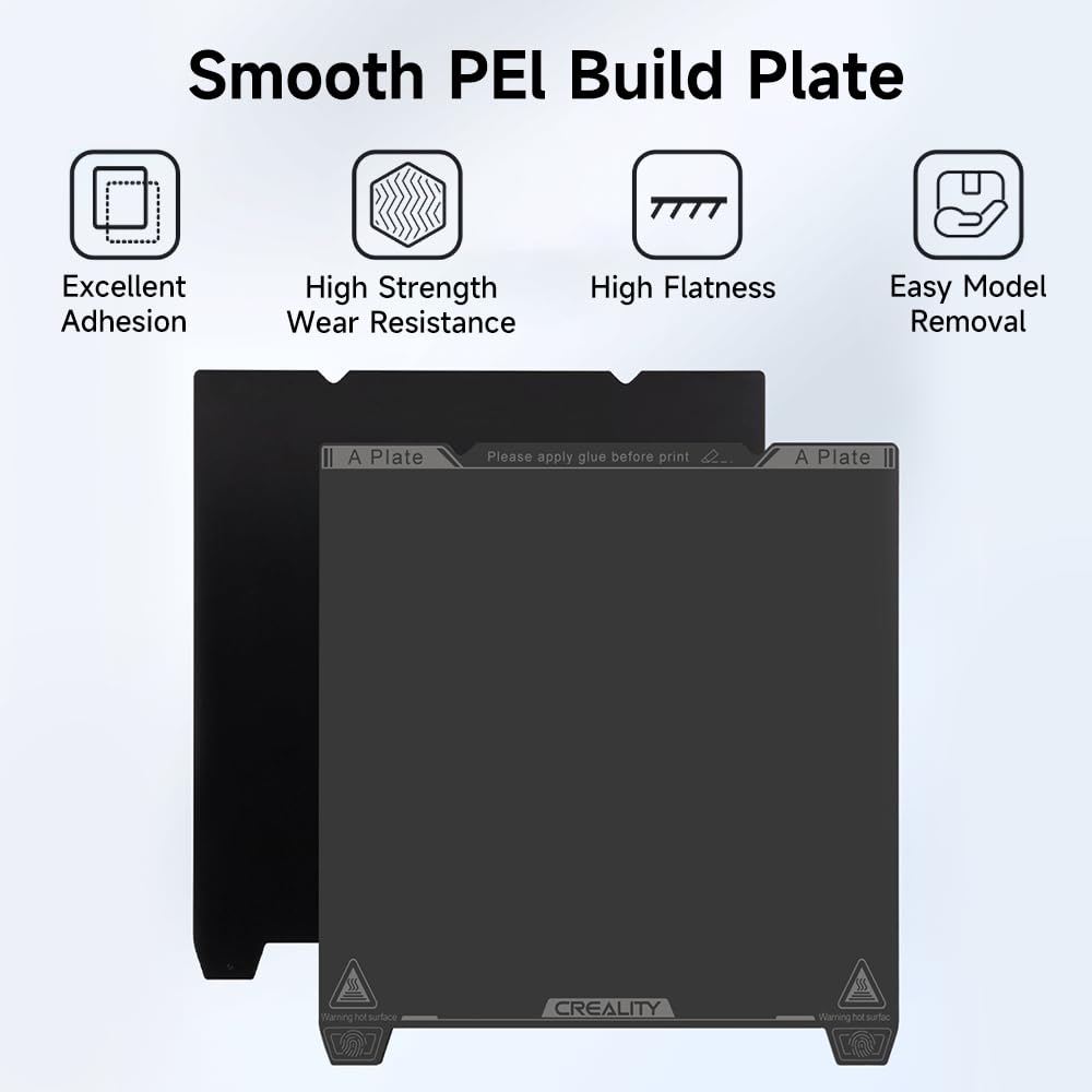 Creality Ender 3 Bed PEI Sheet, Magnetic Build Plate Flexible Spring Steel  Mat Removable Textured Surface 235x235mm Print Bed Replacement Upgrade for  Ender 3 Pro/V2/NEO/S1, Ender 5/Pro/S1 3D Printer 
