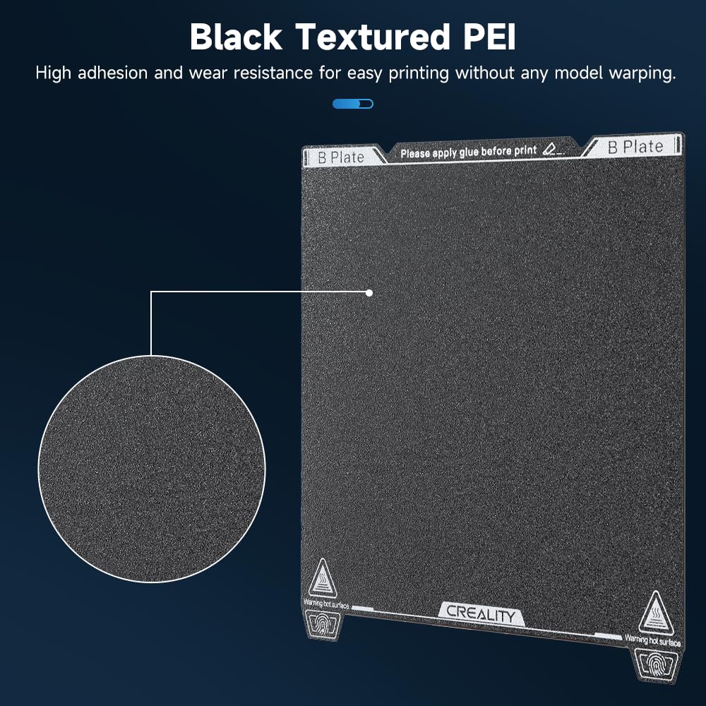 Creality PEI Build Plate Kit 235mmx235mm Double Sided Coated PEI/Textured Sticker PEI Sheet for Ender 3/3 Pro/3 V2/Ender 3 S1/Ender 3 S1 Pro/Ender 3 Neo/3 V2 Neo/Voxelab Aquila 3D Printer