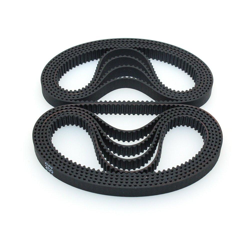 GT2 Closed Loop Rubber Timing Belt 200mm(L) / 6mm(W) for 3D Printers - 2pcs (200mm)