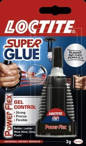 Loctite Super Glue Power Flex Control, Flexible Super Glue Gel, Clear Glue with Precise Nozzle, 1 x 3g Tube