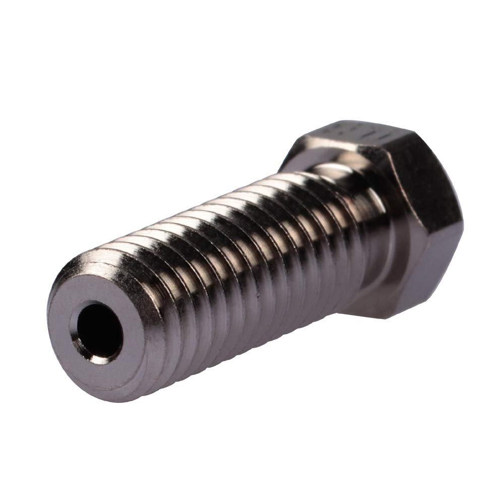 M6 Copper Plated Nozzle, Compatible w/ Volcano Heater Block, Non-Stick, High Performance, for PEI/PEEK/Carbon Fiber Filament (0.4mm or 0.8mm)