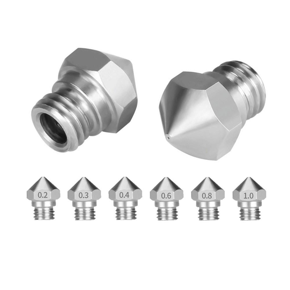 MK10 Stainless Steel Brass Nozzle 1.75mm / 0.2, 0.3, 0.4, 0.6, 0.8, 1.0mm
