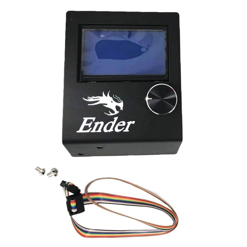 Original Creality Ender 3/Pro LCD Display with Metal Mounting Plate + Ribbon Cable - OEM Replacement Part