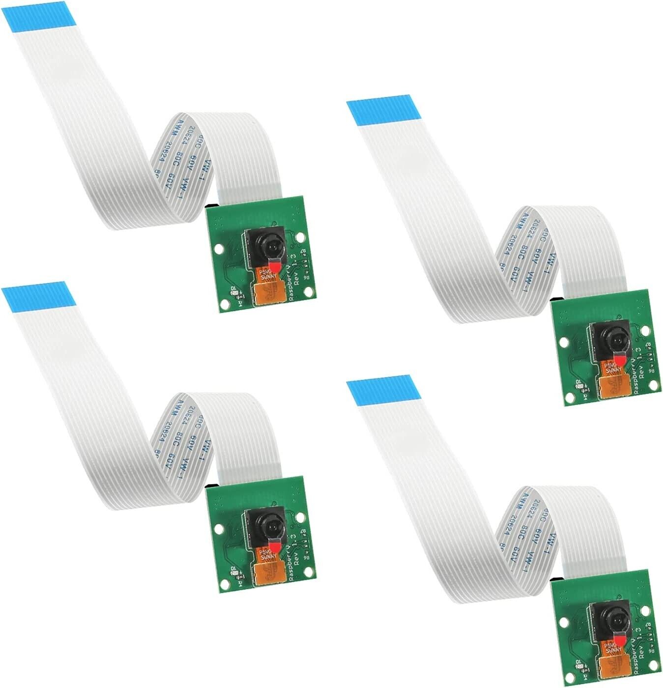 Pack of 4 Raspberry Pi Camera Board v1.3 (5MP, 1080p HD Video Recording at 30fps!) + 15cm Ribbon Cable