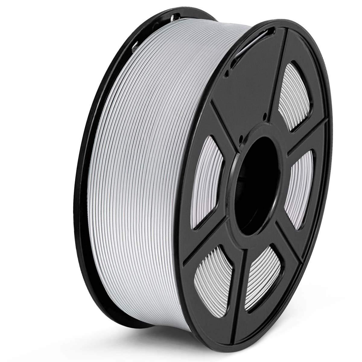 Silver PLA 3D Printer Filament 1.75mm PLA 1Kg Spool (2.2lbs), Dimensional Accuracy of +/- 0.02mm