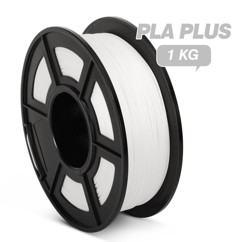 White PLA+ 3D Printer Filament 1.75mm 1Kg Spool Dimensional Accuracy of +/- 0.02mm