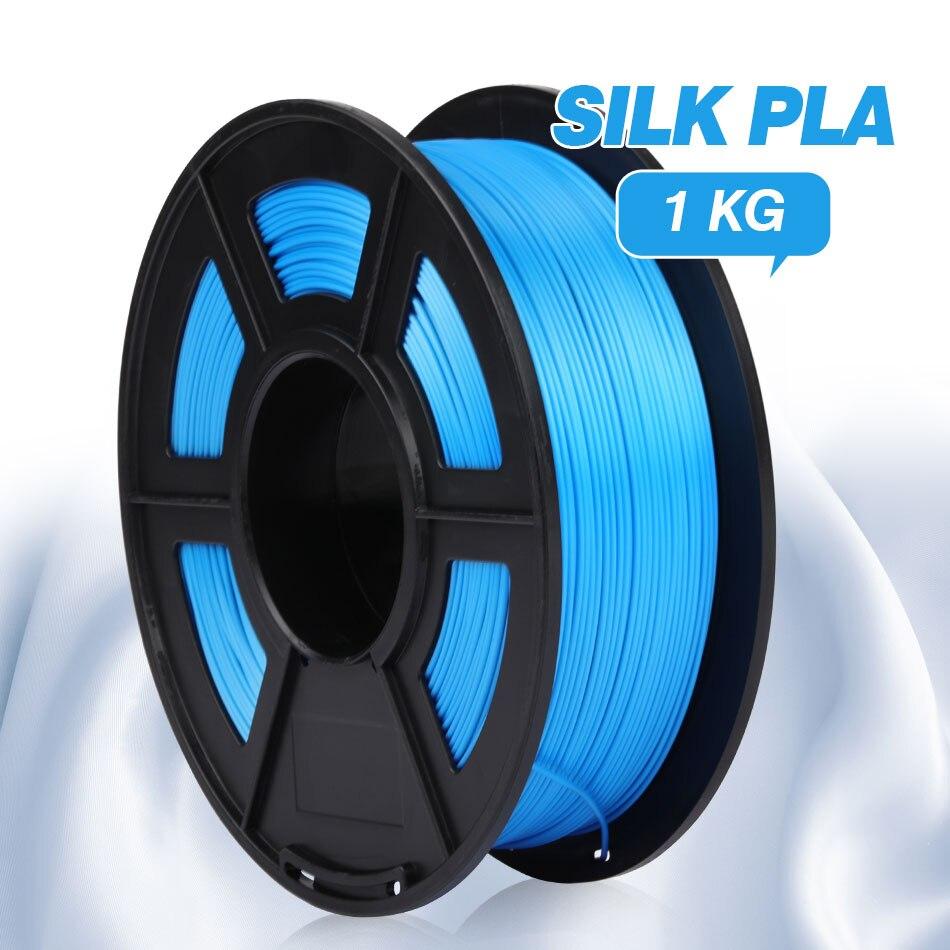 Silk Blue PLA 3D Printer Filament 1.75mm PLA 1Kg Spool (2.2lbs), Dimensional Accuracy of +/- 0.02mm