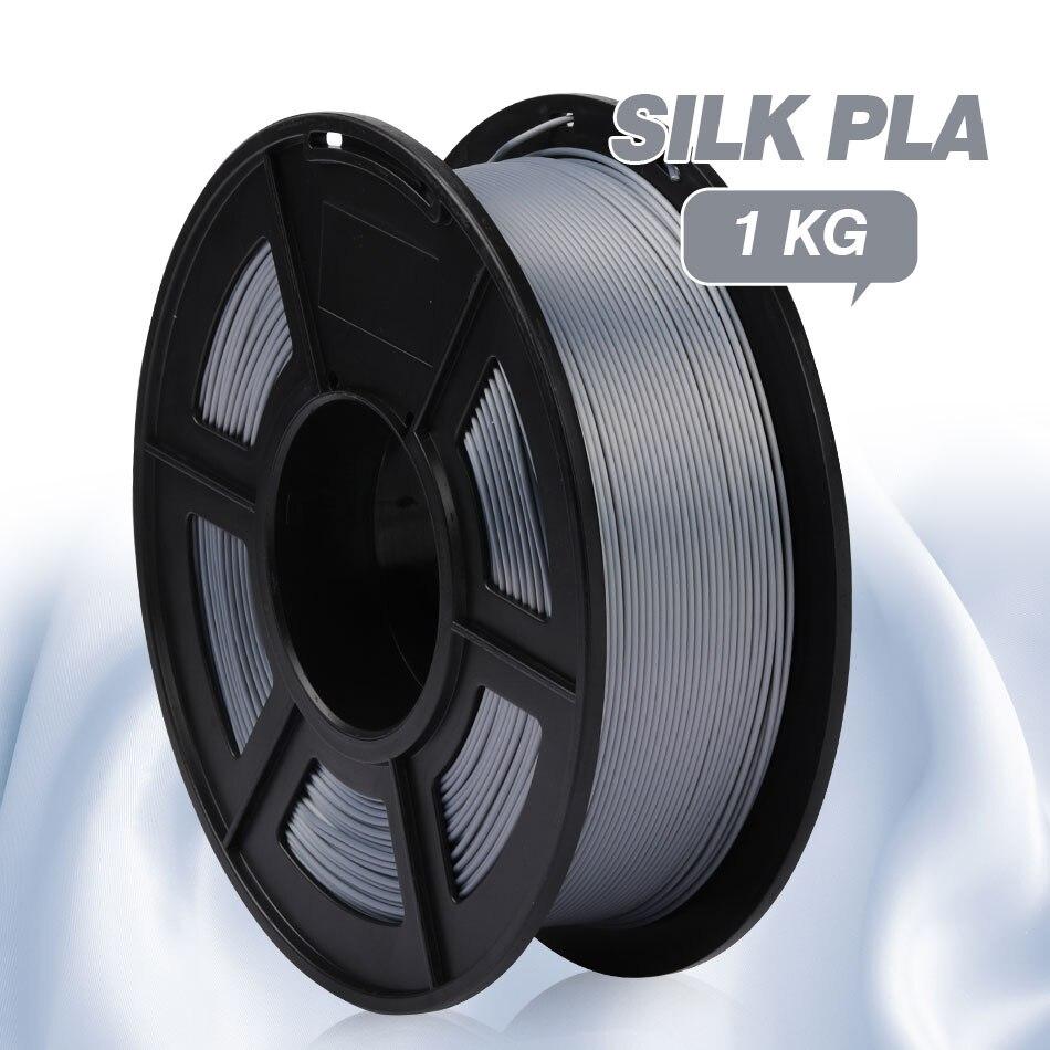 Silk Grey PLA 3D Printer Filament 1.75mm PLA 1Kg Spool (2.2lbs), Dimensional Accuracy of +/- 0.02mm