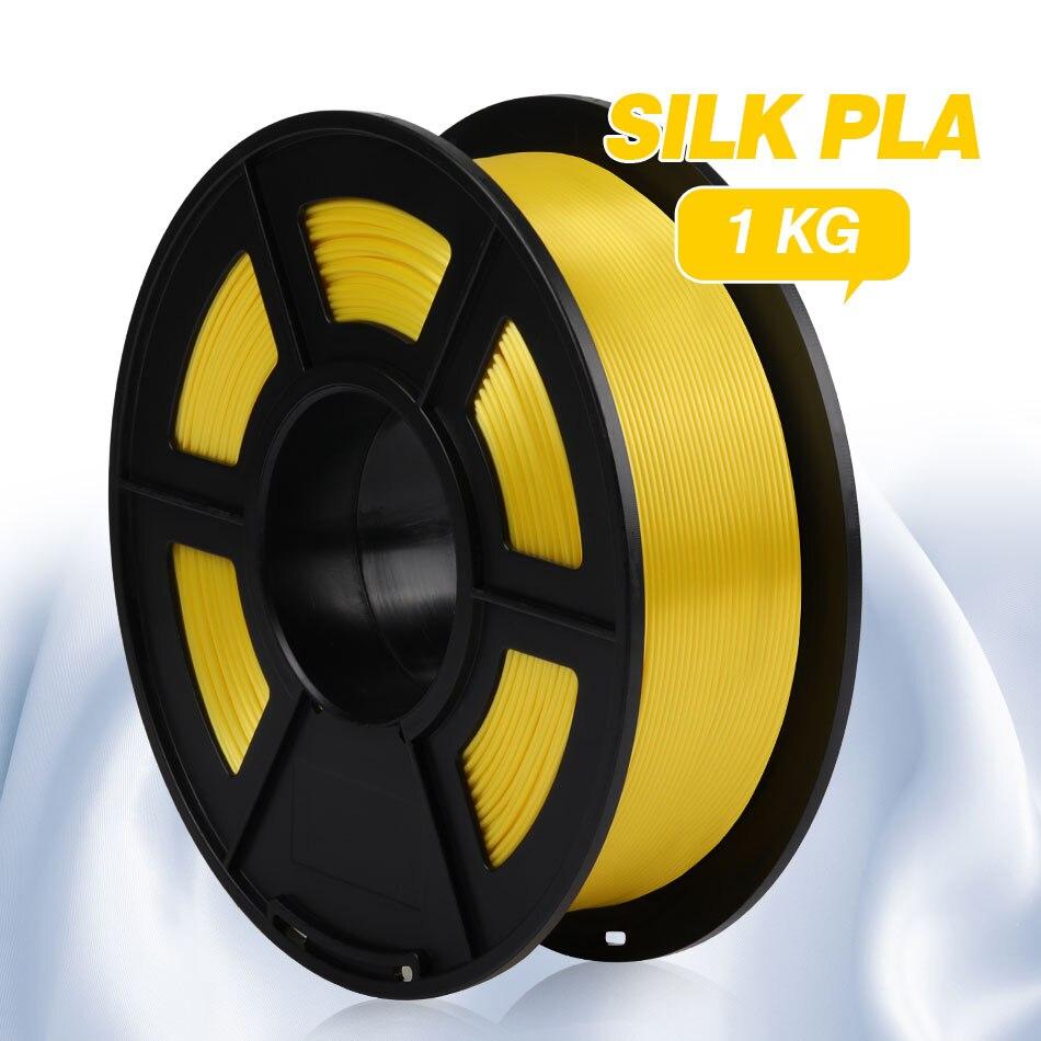 Silk Yellow PLA 3D Printer Filament 1.75mm PLA 1Kg Spool (2.2lbs), Dimensional Accuracy of +/- 0.02mm