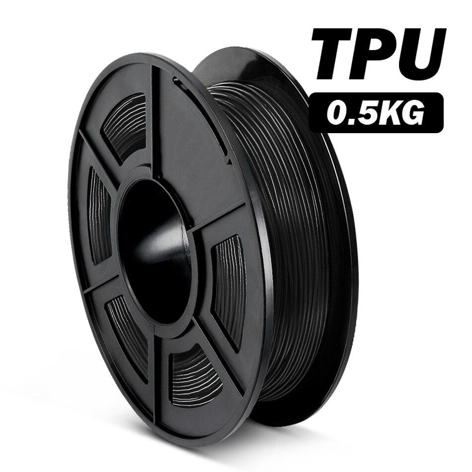 Black TPU Flexible 3D Printer Filament 1.75mm 0.5kg Spool Dimensional Accuracy +/- 0.03 mm