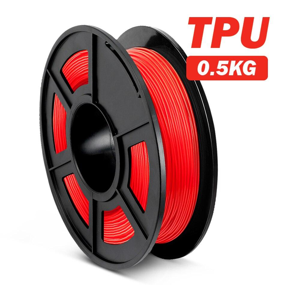 Red TPU Flexible 3D Printer Filament 1.75mm 0.5kg Spool Dimensional Accuracy +/- 0.03 mm