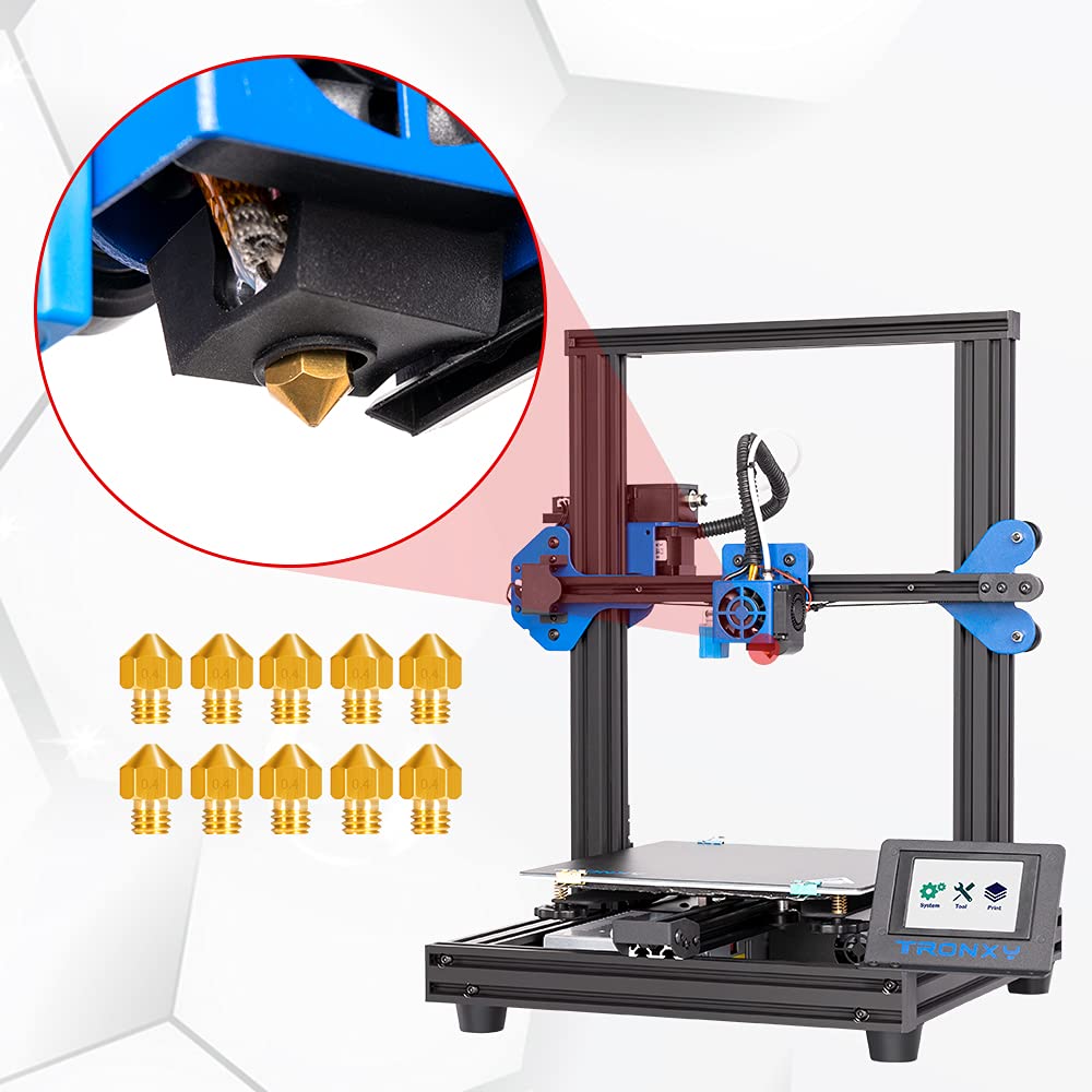 TRONXY MK8 0.4mm 3D Printer Nozzle Set (Pack of 10)