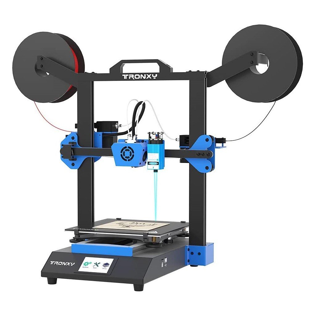 TRONXY® XY-3 SE 3-In-1 Version with Dual Extruder + Laser Engraving Tool Head 255mm Printing Engraving Area Auto Leveling 3D Printer